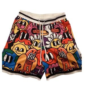 ROMWE Cartoon Character Print Basketball Shorts Size S